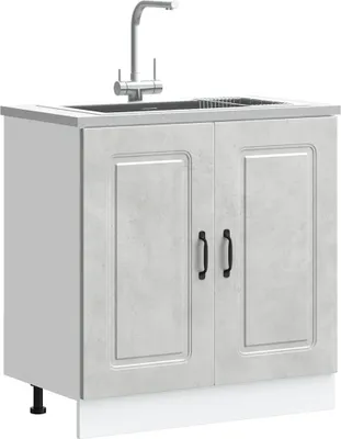 Produktbild von "im Angebot" Spülenunterschrank Kalmar Betongrau 80x46x81,5 cm Holzwerkstoff - Küchenschränke CC23920