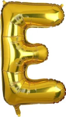 Obrázek produktu pro Velký fóliový balón na oslavu výročí narozenin, písmeno E, zlatý, 40 cm