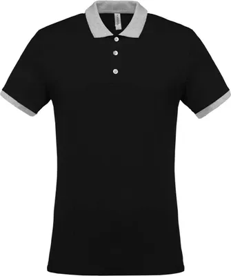 Produktbild von Kariban Herren Polo-Shirt Polohemd Poloshirt Polo Arbeit Shirt, Größe:L, Farbe:Black/Oxford Grey
