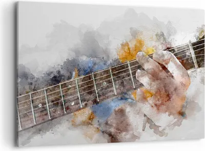 Produktbild von Bild auf Leinwand - Leinwandbild - Gitarre Musik - 100x70cm - Wand Bild - Wanddeko - Wandbilder - Leinwanddruck - Bilder - Kunstdruck - Wanddekoration - Leinwand bilder - Wandkunst - AA100x70-3448