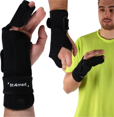 Produktbild von FIT4MED | Handgelenkorthese - Schwarz - M/l - Stabilisierungsschiene - Boxerbruchschiene