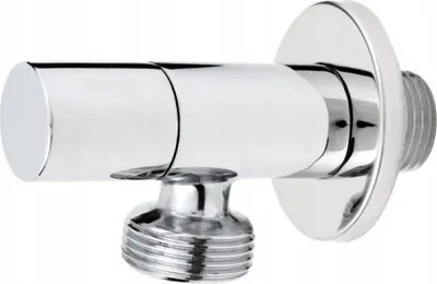 Image de Robinet À Boisseau Sphérique Avec Tige En Céramique 1/2- 3/8" Avec Couvercle Ovale Chromé Dans Un Emballage Blister