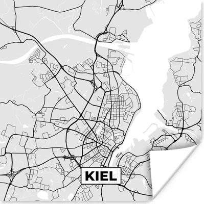 Produktbild von MuchoWow® Poster Stadtplan - Deutschland - Karte - Kiel 100x100 cm - Babyzimmer