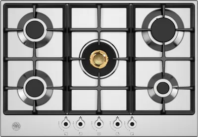 Immagine prodotto di Bertazzoni P755CPROX piano cottura Acciaio inox Superficie piana 75 cm Gas 5 Fornelli