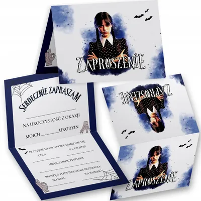 Obrázek produktu pro Narozeninova pozvanka - Wednesday Addams NA PRZYJĘCIE WZORY