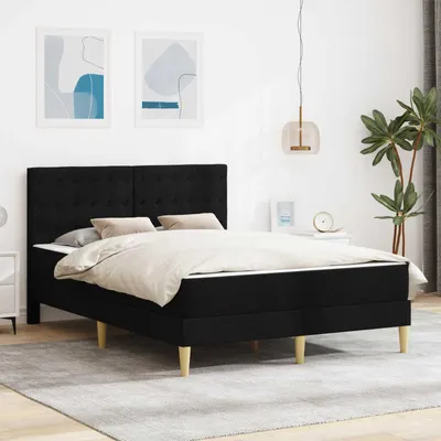 Produktbild von Maison Exclusive - Bettgestell mit Matratze Schwarz 120 x 200 cm Stoff