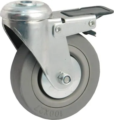 Produktbild von Lenkrolle mit Auge + Bremse AVL - Gummirad Ø 100 - Tragkraft 80 kg - 5509100H