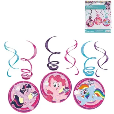 Zdjęcie produktu dla Zestaw 6 wieszaków spiralnych My Little Pony 80 cm