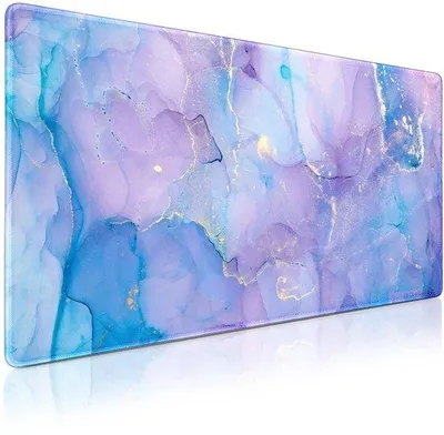 Zdjęcie produktu dla Podkładka pod mysz do gier, 900 x 400 cm, XXL, fioletowo-niebieski marmur, antypoślizgowa, łatwa do czyszczenia - Luxento