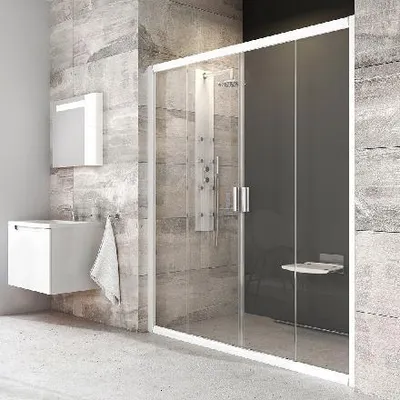 Zdjęcie produktu dla Ravak Blix - Drzwi prysznicowe czteroczęściowe BLDP4-130, 1270-1310 mm, biały/szkło przezroczyste 0YVJ0100Z1