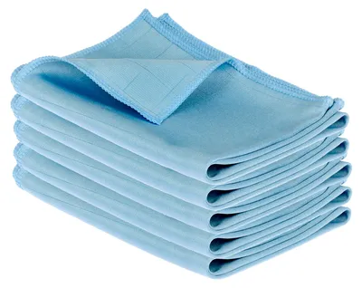 Produktbild von 5 Stück Mach1 Mikrofasertuch 40x60cm Blau Premium Mikrofaser Glastücher mit 220 GSM in Profiqualität– Keine Streifen und Schlieren – fusselfreie Scheibentücher