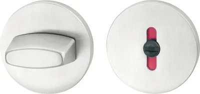 Produktbild von WC - Rosette 17 1735, ø 55 mm, m. schwarzem Kunststoffschlitz, Aluminium