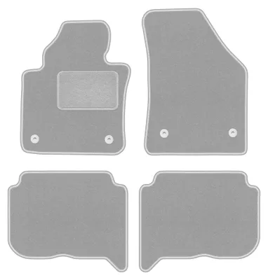 Produktbild von Velours-Fußmatten für Volkswagen Touran I 2004-2010 (Minivan) – 4-tlg, Grau, passgenau – Wielganizator OSLO