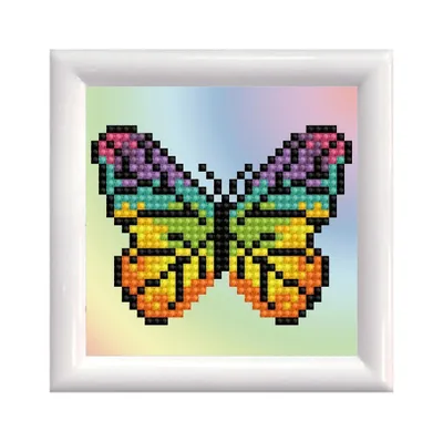 Zdjęcie produktu dla Diamond Dotz Rainbow Butterfly Includes Frame, Chłopak, dziewczyna, Dorosły/dziecko, Wielobarwny, 95 mm, 95 mm, Zabawka nieodpowiednia dla dzieci poniżej 36. miesiąca życia