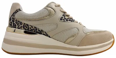 Imagen del producto de Zapatos deportivos para mujer de la marca Marco Tozzi, tipo cordones, diseño deportivo, color beige, para uso casual