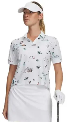 Imagen del producto de Camiseta polo de manga corta para golf Under Armour Golf Armourdry, para mujer, color blanco, talla XS