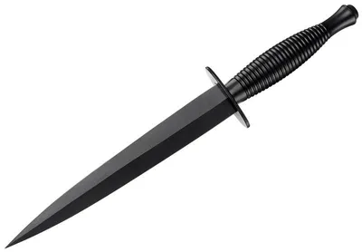 Productafbeelding van Fairbairn-Sykes commandomesser, "Black Blade" met handvat, compleet met leren schede