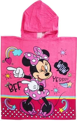 Produktbild von Disney Minnie Mouse Bade-Poncho Kapuzenhandtuch Handtuch 55 x 110 cm