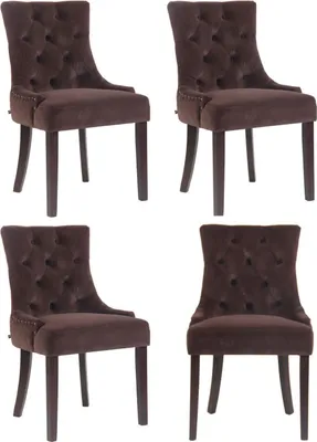 Obrázek produktu pro Sada 4 sametových jídelních židlí - sezení - pohodlný design