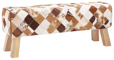 Productafbeelding van Bank 110 x 30 x 45 cm Echt Leer Bruine patchwork