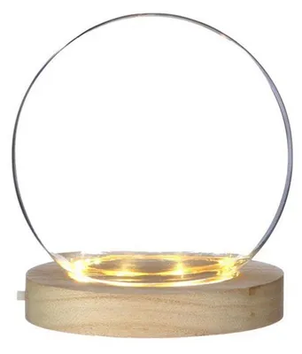 Produktbild von Ideas 4 Seasons Stolp - Glas - Holztablett - LED - D13 x 13 cm