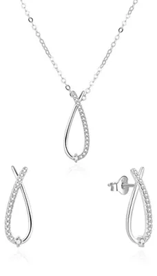 Immagine prodotto di Set di gioielli con zirconi AGSET186R (collana, orecchini)