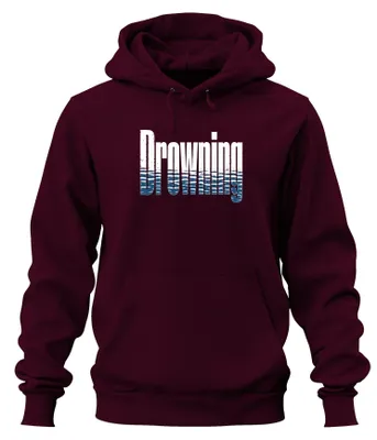 Immagine prodotto di Felpa con cappuccio "Drowning Everytime I Breathe For You", stile boyband anni '90, colore bordeaux, taglia L