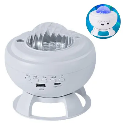 Produktbild von Sternenprojektor mit Musik – LED Sternenhimmel Projektor, 8 Farben, Nordlichter, Bluetooth, Timer & Fernbedienung