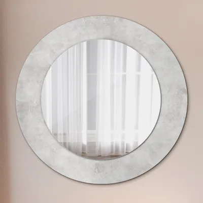 Produktbild von Wohnzimmer Spiegel - Mirror zum Wandspiegel Schlafzimmer – Schminkspiegel - Beton Textur - Runder: Ø50cm
