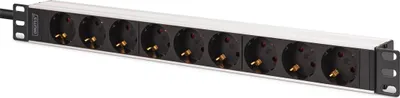 Immagine prodotto di DIGITUS Digitus DN-95440 Unità di distribuzione dell'alimentazione (PDU) 9 prese CA 1U Nero, argento