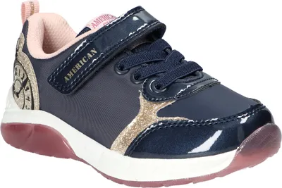 Produktbild von AMERICAN CLUB FH91 Solide Kinderschuhe mit Klettverschluss, Sneakers mit LED-Leuchtsohle, modische Kinderschuhe, Innensohle aus Naturleder, Navy 26