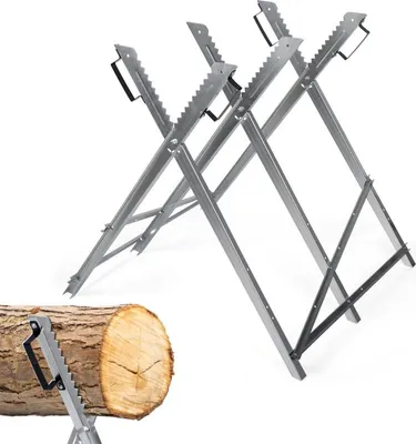 Produktbild von Jayseuw Sägebock klappbar, Silber 150kg, Holzschneidebock als Sägehilfe, verzinkt zusammenklappbarer Haltebock 3-fach