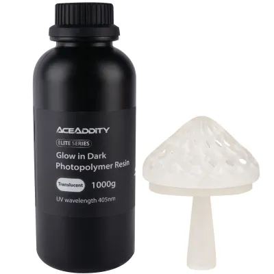 Zdjęcie produktu dla Aceaddity Glow In Dark Resin Specjalna płynna żywica do drukarek 3D Wysoce rozpuszczalna żywica fotopolimerowa utwardzana promieniami UV 405 nm Odpowiednia do drukarek 3D 2K/4K/8K LCD/DPL/SLA šC Przezroczysta 1 kg/butelka