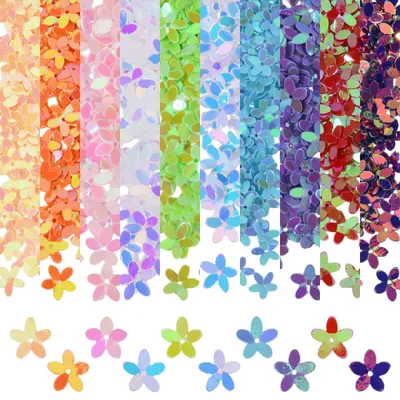 Glitter Blumen-Pailletten 150g, 10 Farben, 10mm, DIY Basteln