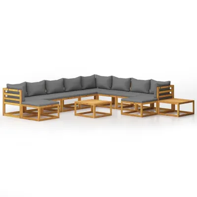 Produktbild von vidaXL 12-tlg. Garten-Lounge-Set mit Auflagen Massivholz Akazie