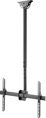 Produktbild von MANHATTAN Höhenverstellbare TV-Deckenhalterung, neig- und schwenkbar Für Bildschirme von 94,00cm (37") bis 177,80cm (70") und bis zu 50 kg, für Decken und Dachschrägen, 360° schwenkbar, 0° bis 25° neigbar, 1060 bis 1560 mm höhenverstellbare Teleskopstange, +/- 3° horizontal justierbar, schwarz (462204)