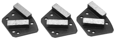 Produktbild von 3-teilige Diamant-Schleifschuhe, trapezförmig, Betonschneiden, 6-Loch, gerade Zähne, Schwarz, 16#
