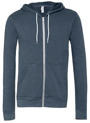 Produktbild von Canvas 3739 | Uni Zip-Up Poly-Baumwolle Fleece Hoodie - Farbe: DTG Dark Grey - Größe: XS