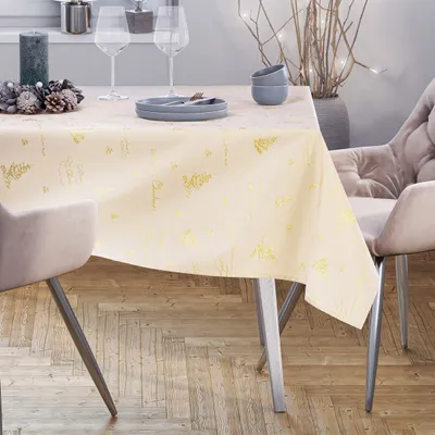 Produktbild von Tischläufer mit Glanzfaden Weihnachtsbaum Weihnachten Winter 40 x 140 cm - gold