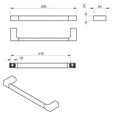 Produktbild von Gedy PIRENEI Handtuchhalter 450mm, Chrom