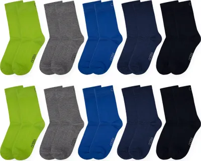 Produktbild von OCERA 10 Paar Kinder Socken für Mädchen und Jungen - Blau-Mix 23/26