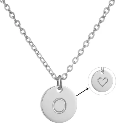 Productafbeelding van Initiaal ketting voor dames, met letterhanger in goud, zilver of rosé goud, met hartjes