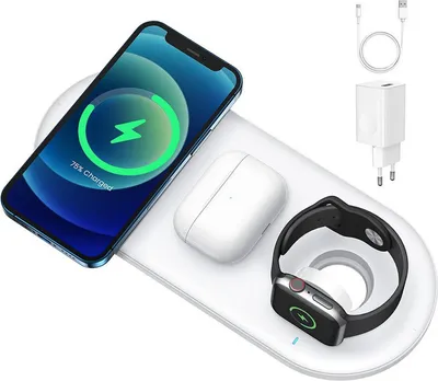 Produktbild von Joyroom 20W 3in1 Qi Ladegerät für AirPods Telefon Kopfhörer + USB Typ C Kabel