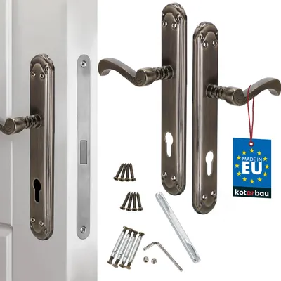 Produktbild von KOTARBAU® Klamka Drzwiowa Rozeta Wewnętrzna Zewnętrzna Prawa Lewa Ozdobna Patyna 90 MM