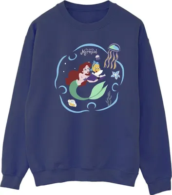 Produktbild von Disney - "The Little Mermaid Reading A Book" Sweatshirt für Damen BI23364 (S) (Marineblau)