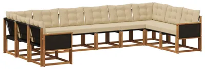 Immagine prodotto di vidaXL Set di divani da esterno, 10 pezzi, colore naturale e beige