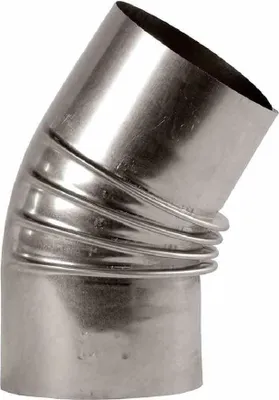 Produktbild von FIREFIX A110/B4 Ofenrohrbog.45° FALØ110mm ohne Tür, silber-grau