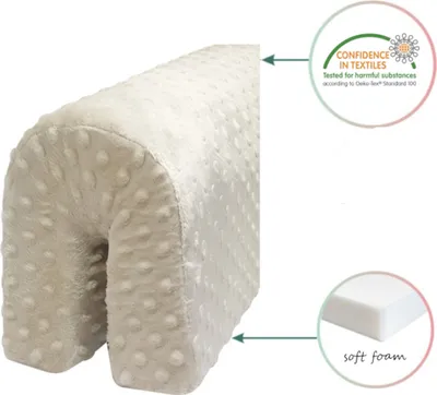 Produktbild von Bettumrandung Babybett Bettkantenschutz für Kinderbetten Kissen für bettumrandung Rausfallschutz Minky, 70 cm Weiß