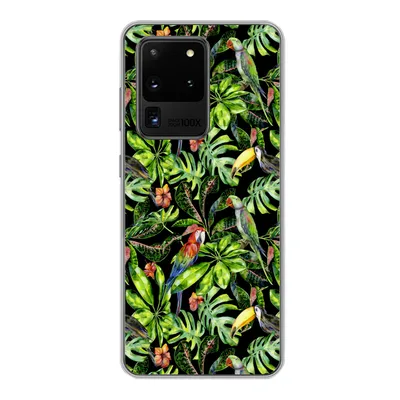 Produktbild von MuchoWow® Handyhülle Schutzhülle Hülle für Samsung Galaxy S20 Ultra Vögel - Tropisch - Muster Silikon Softcase Handy Hülle - Karteninhaber