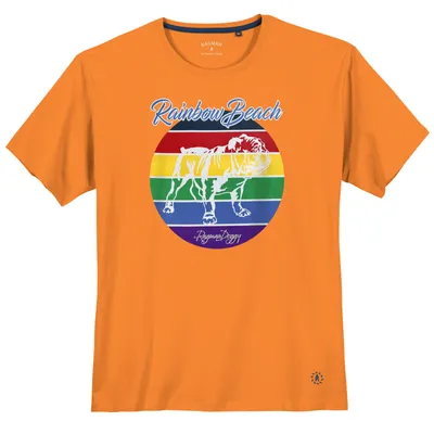 Produktbild von Ragman Print T-Shirt Übergröße orange Rainbow Beach